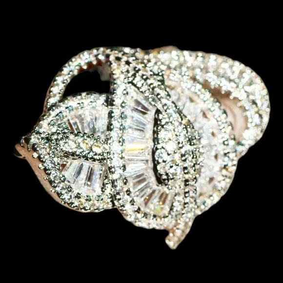 925 Silver Zircon Statement Ring